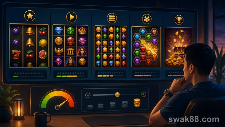 Classic video cluster and progressive slot types